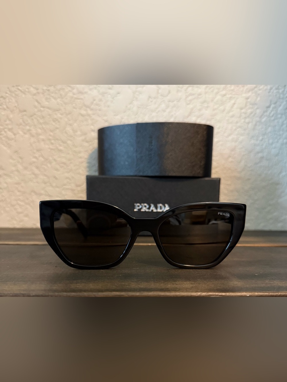 Prada Black Women's Sunglasses - Glossy Black Frames with Dark Lenses